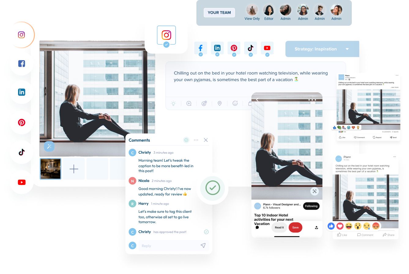 Business feature showcasing a social media planner on a laptop screen | plannthat.com